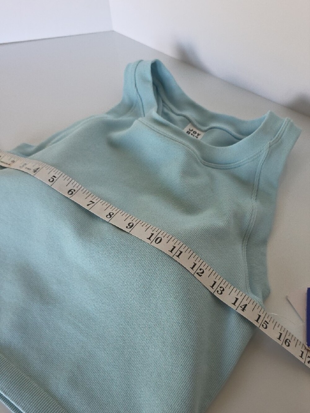 JoyLab Cool Blue Ribbed Crop Tank - Picture 7 of 10